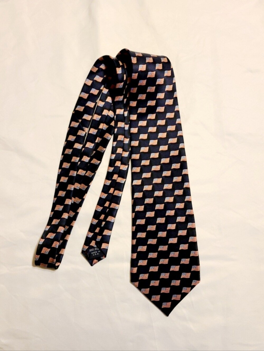 Jimmy V USA American Flag Tie 100% Silk Tie